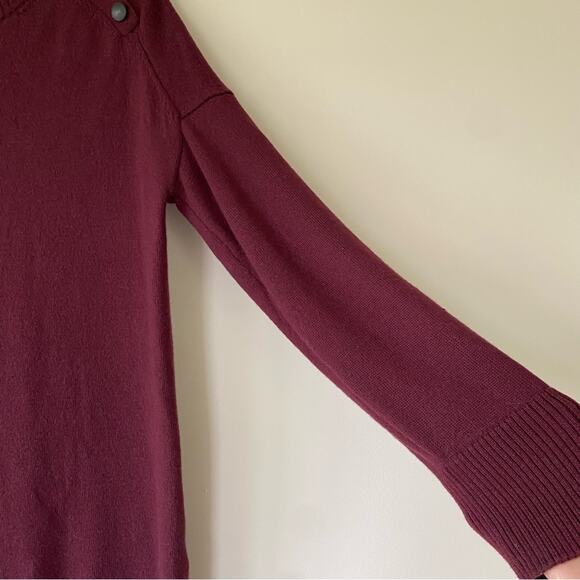 Sezane Mathie Dress Merino Wool Long Sleeve Size XXL Purple Burgundy - Picture 5 of 14